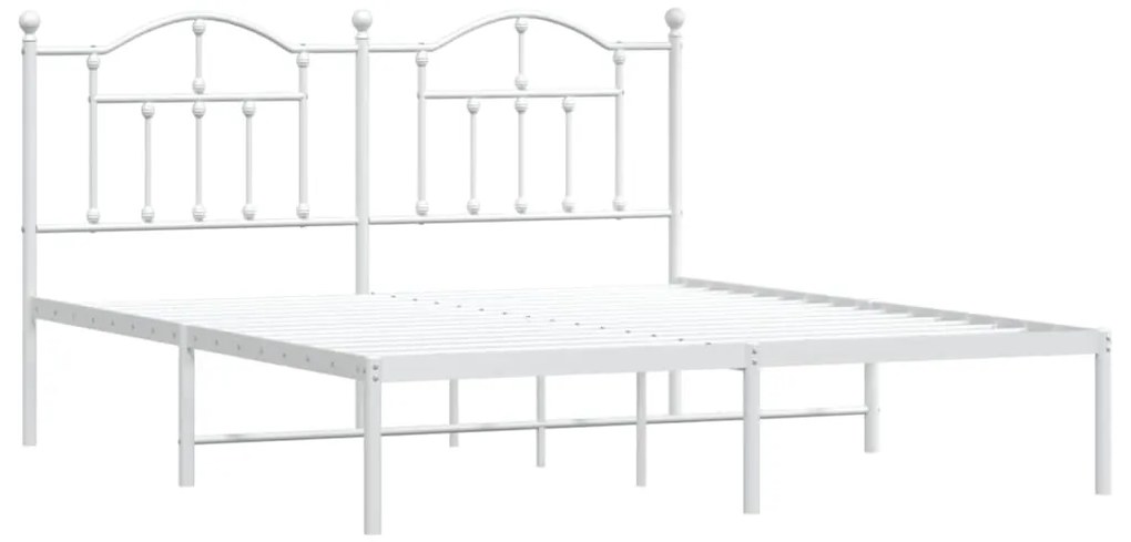 Estrutura de cama com cabeceira 180x200 cm metal branco