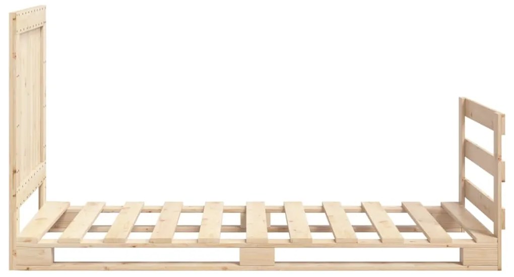 Estrutura de cama com cabeceira 90x200 cm pinho maciço