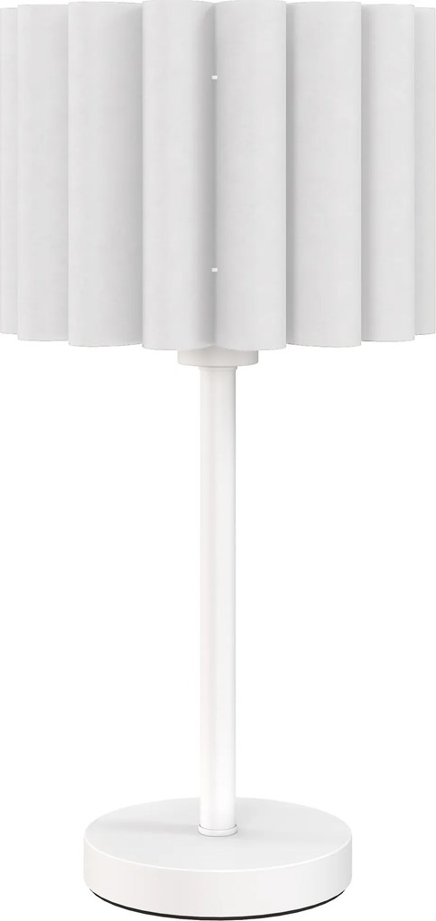 HOMCOM Luminária de mesa em estilo retrô, luminária de cabeceira, cúpula de plástico, interruptor de botão, branco | Aosom Portugal