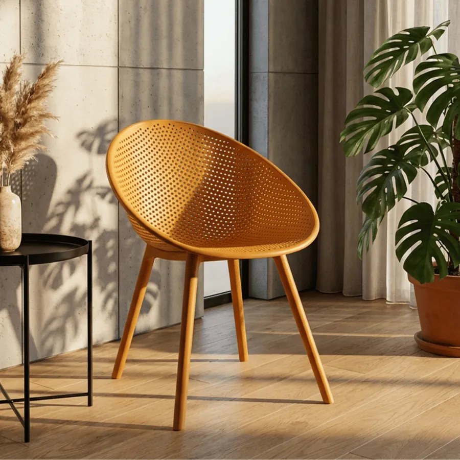 CONJUNTO DE 2 CADEIRAS IBIZA 59X59X83 CM (ALTURA DO ASSENTO 45 CM) AMARELO