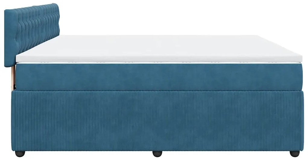 Cama com molas/colchão 180x200 cm veludo azul