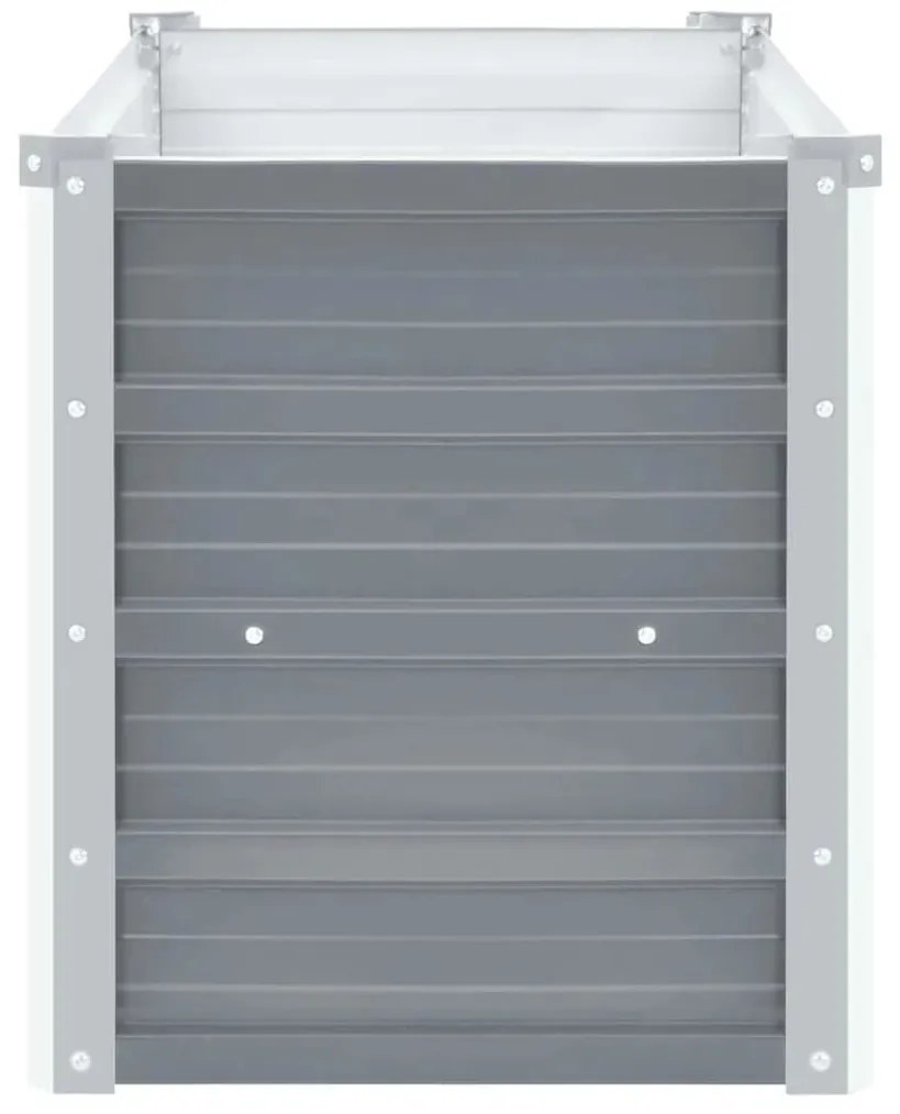 Canteiro elevado de jardim aço galvanizado 160x40x45cm cinzento