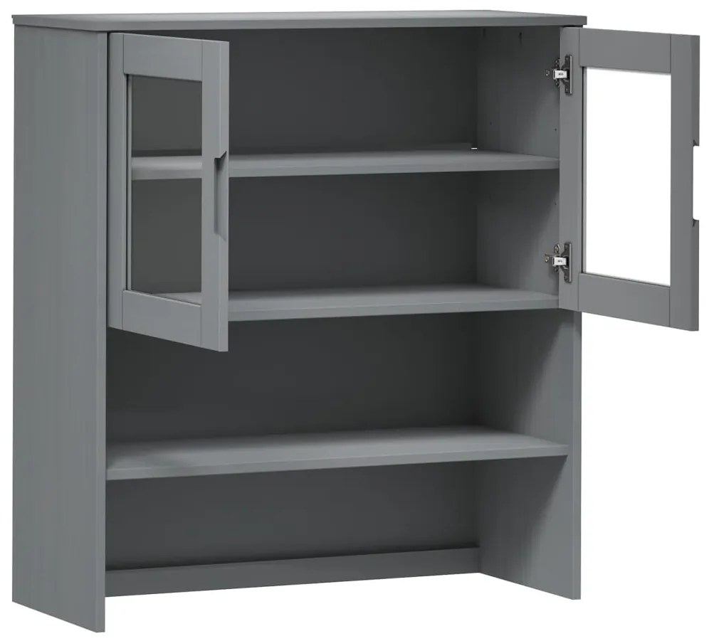 Armário Alto Eva em Pinho Maciço - Cinzento - Design Escandinavo