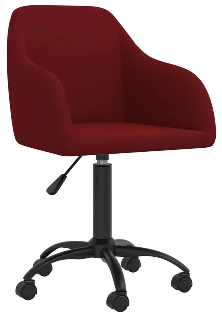 330662 vidaXL Cadeira de escritório giratória veludo vermelho tinto