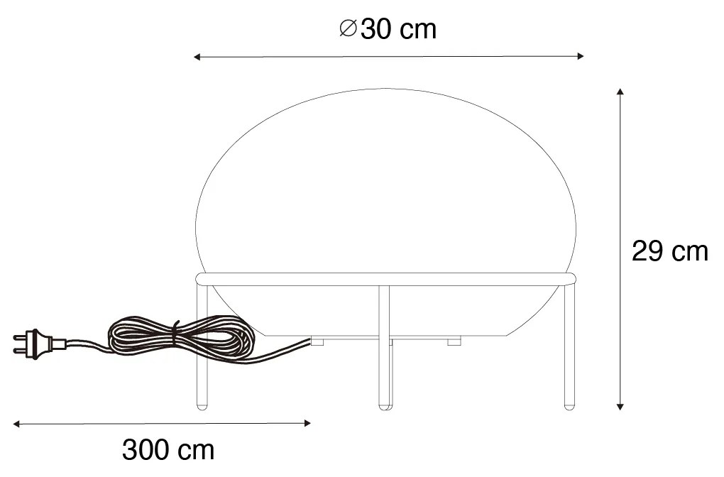 Candeeiro de mesa de exterior design preto - Jannie