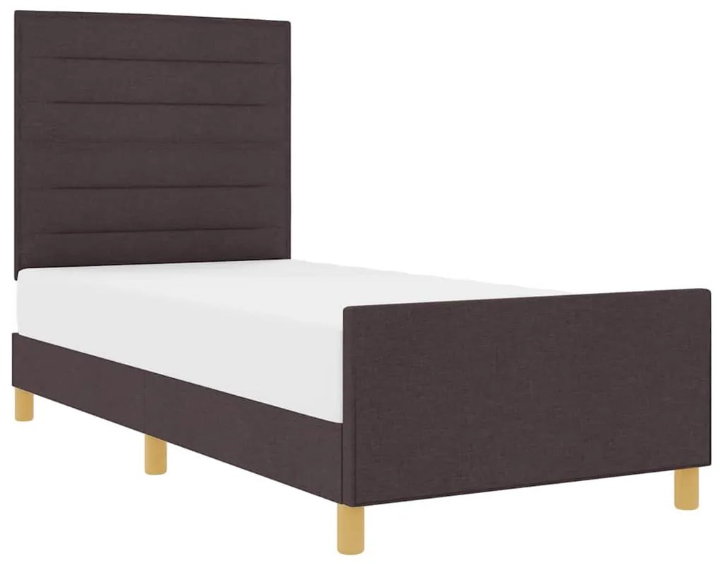 Cama vidaXL em Castanho Escuro, 80x200 cm, Tecido