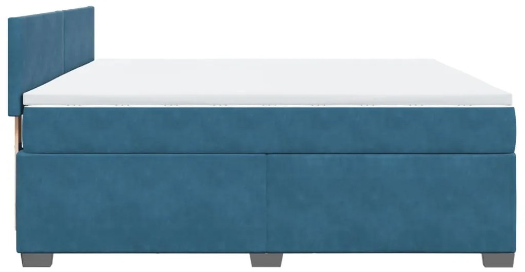 Cama com molas/colchão 180x200 cm veludo azul