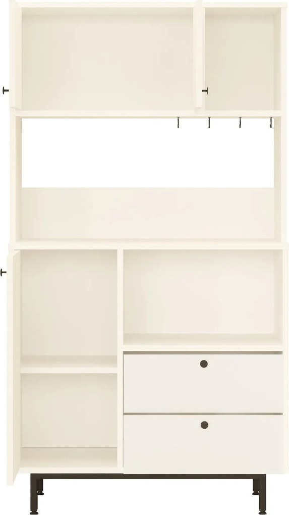 Armário Alto de Cozinha "Toledo" - Branco - 88x161.2x35.5cm - Design M