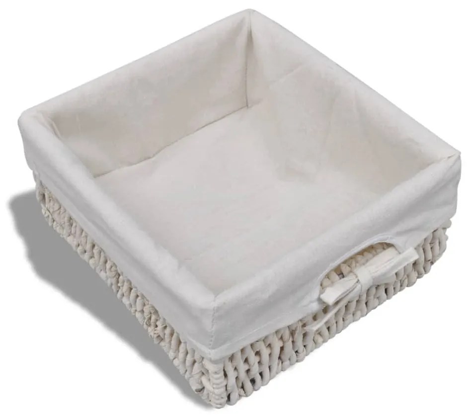 Banco de arrumação 62x33x42 cm madeira de paulownia branco