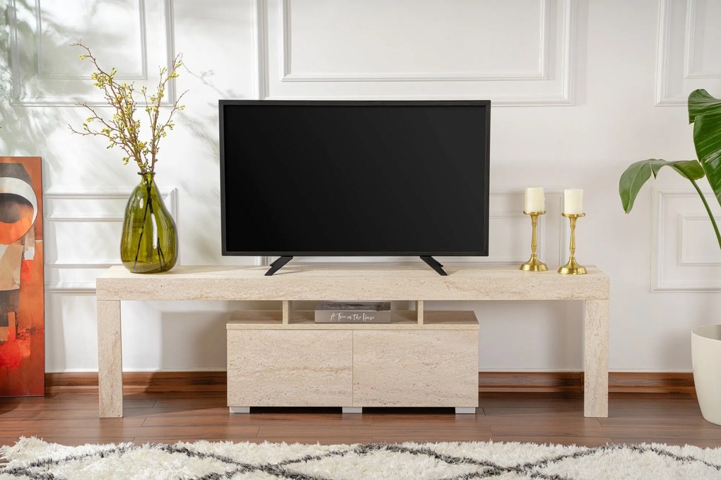 Móvel TV Enclave – Travertino – 180 cm x 50 cm x 31,3 cm