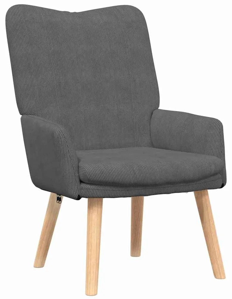 Poltrona Relaxante VidaXL em Tecido de Corduroy Cinza Escuro