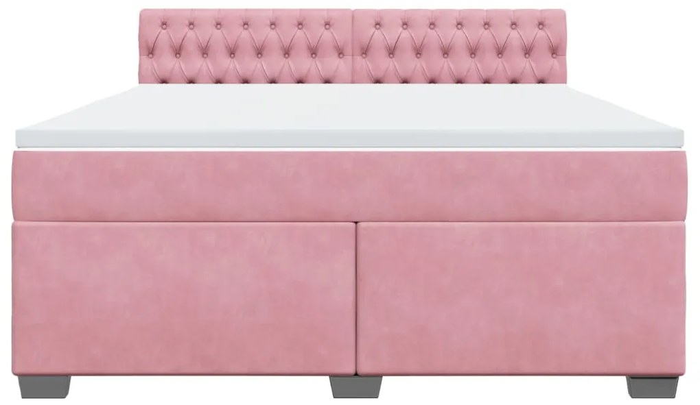 Cama com molas/colchão 180x200 cm veludo rosa