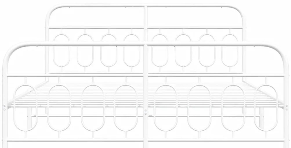 Estrutura de cama com cabeceira e pés 180x200 cm metal branco