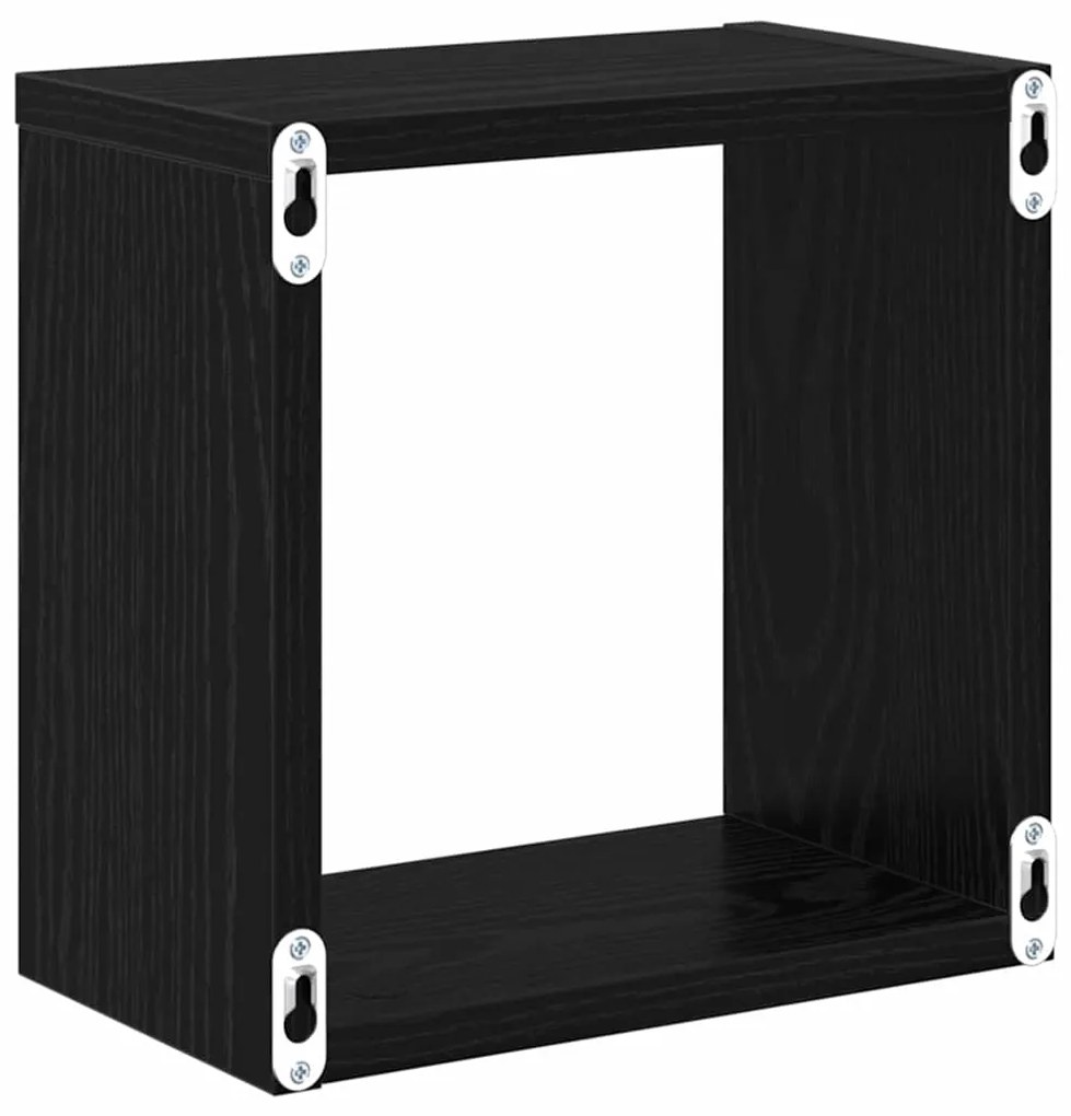 Prateleiras de Parede Carvalho Preto MDF 26 x 15 x 26 cm
