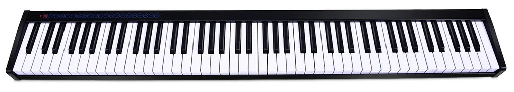 Piano Digital com 88 Teclas 128 Ritmos 128 Tons 20 Demos Teclado Eletrónico Função Bluetooth Interface USB MIDI MP3 Alto-falante Externo Preto