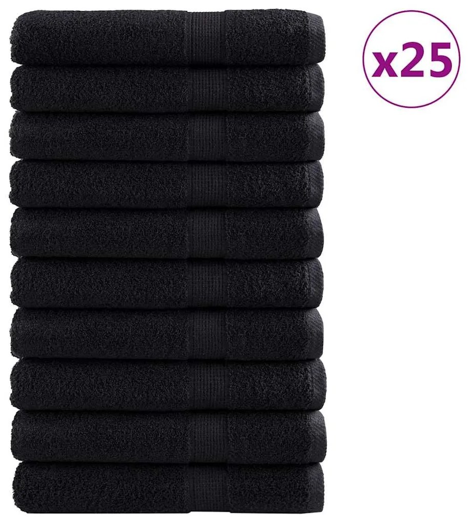 Toalhinhas 25 pcs Preto 100 x 200 cm Algodão