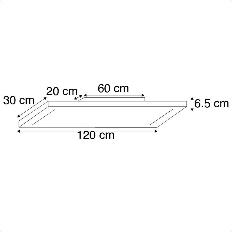 Candeeiro de teto oblongo elegante cromado com LED IP44 - Flat Moderno