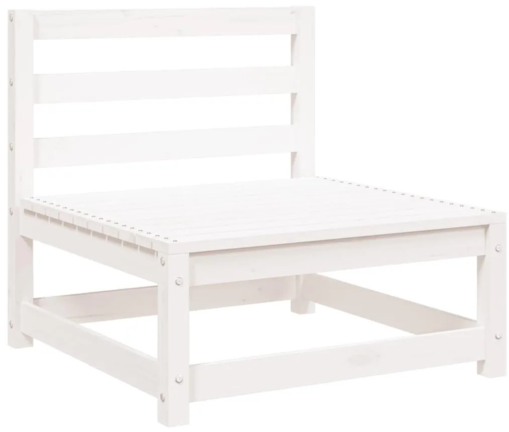 Sofá de 3 lugares para jardim pinho maciço branco