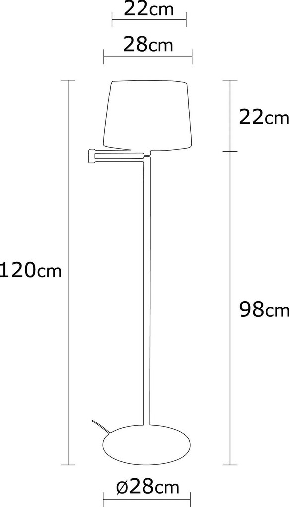 Candeeiro de Pé Assos – Preto – 120 cm