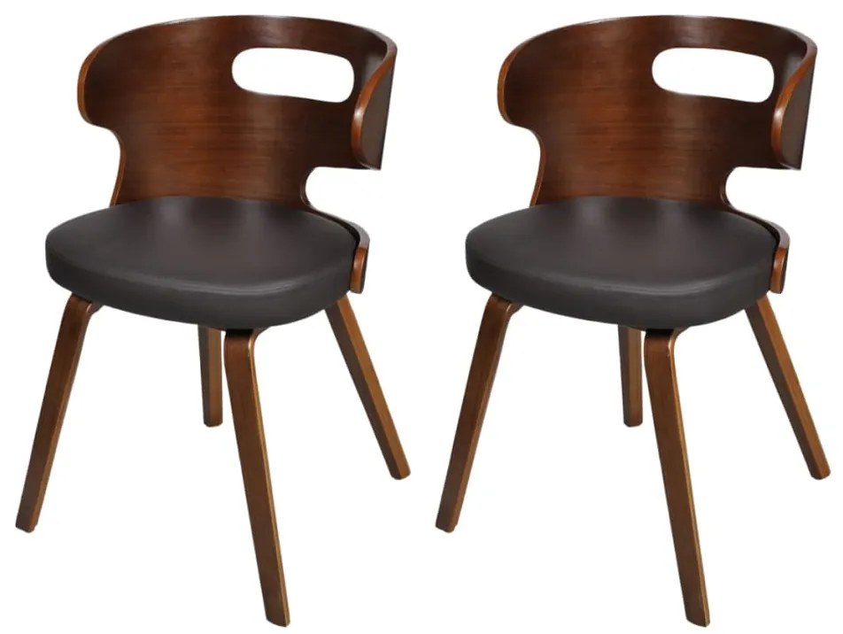 Cadeiras de jantar 2 pcs couro artificial castanho