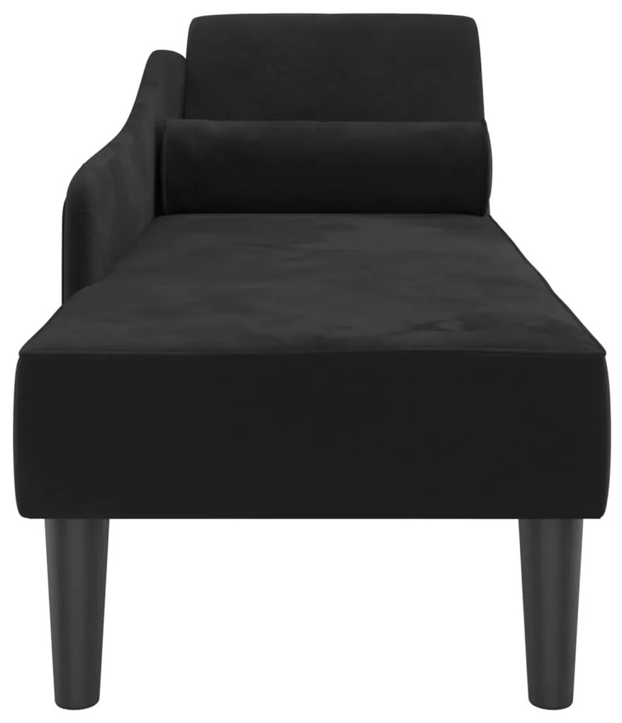 Chaise lounge com almofadões veludo preto
