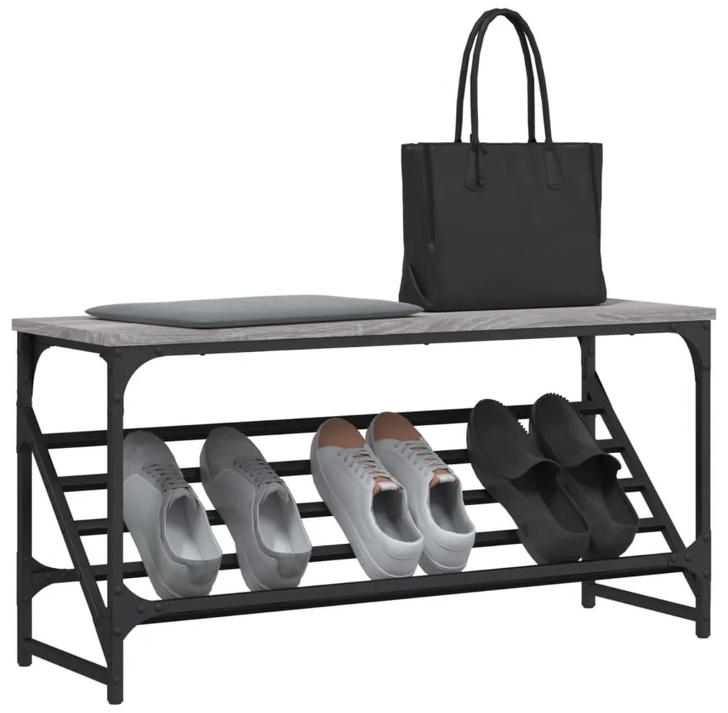 Sapateira 90x30x45 cm derivados de madeira cinzento sonoma