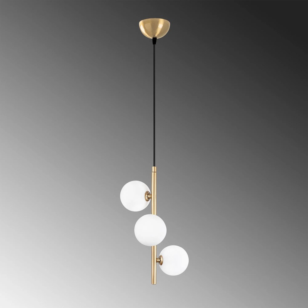 Candeeiro Chandelier Domino – Dourado – 36 x 36 x 46 cm