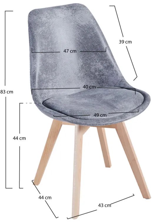Cadeira Synk Vintage - Cinza claro