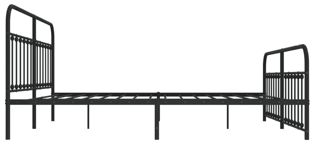 Estrutura de cama com cabeceira e pés 193x203 cm metal preto