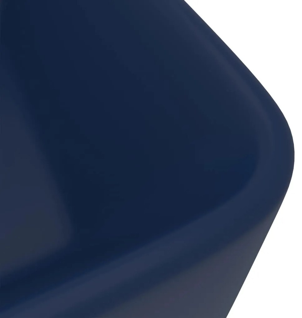Lavatório luxuoso 41x30x12 cm cerâmica azul-escuro mate
