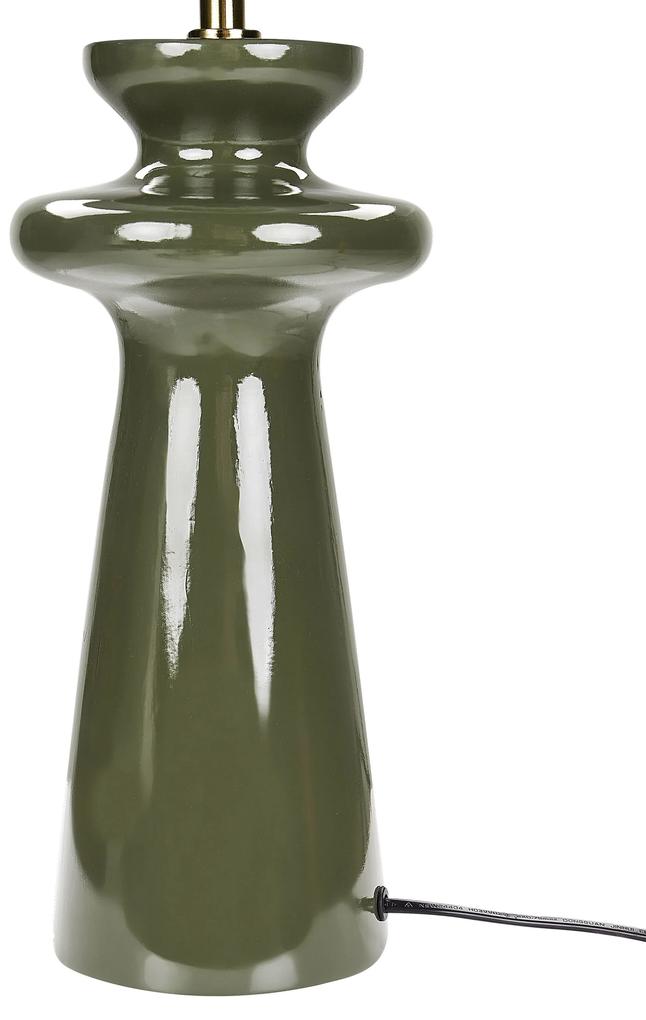 Candeeiro de mesa em camurça sintética verde OTEROS Beliani