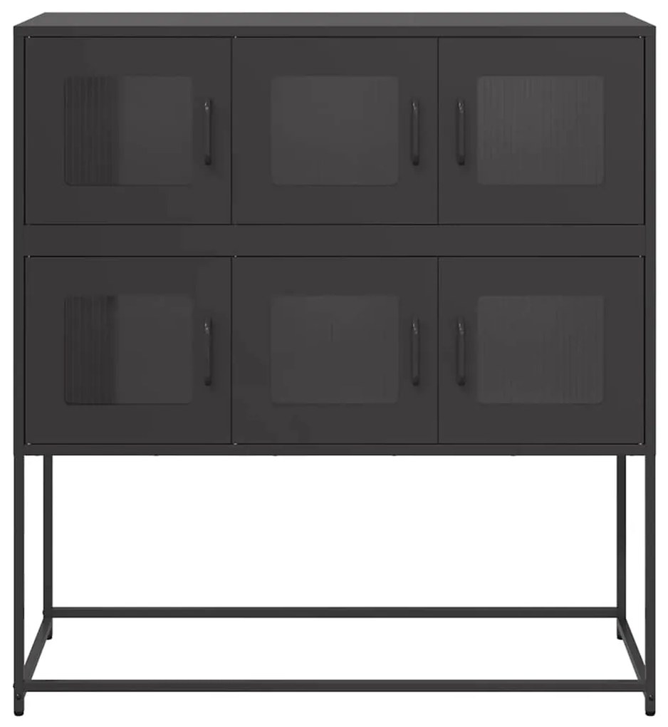 Aparador 100,5x39x107 cm aço laminado a frio preto