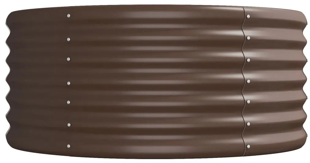 Canteiro elevado jardim 512x80x36cm aço revestido a pó castanho