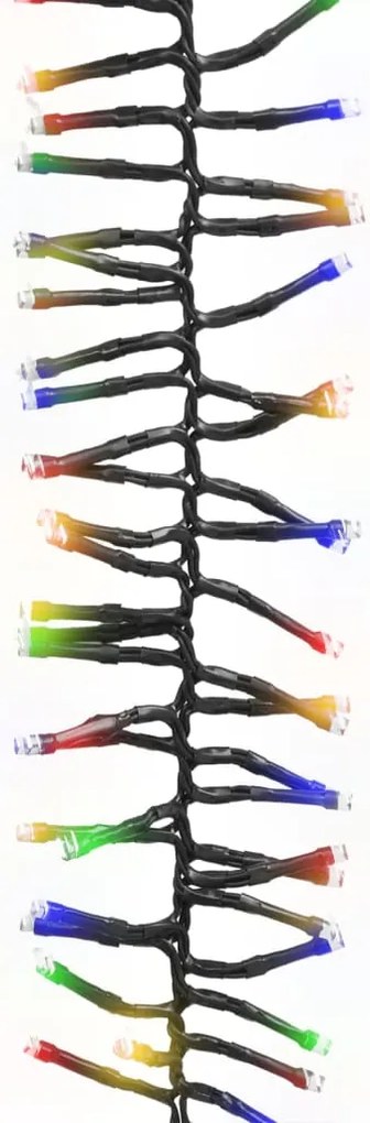 Cordão de luzes agrupadas 3000 luzes LED 23 m PVC multicolorido