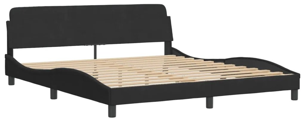 Estrutura de cama sem colchão 180x200 cm veludo preto