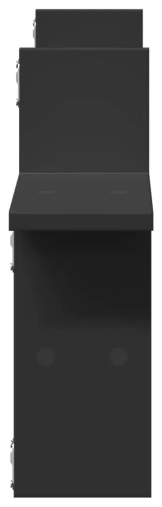 Prateleiras de parede 2 pcs 38x12x38 cm deriv. de madeira preto
