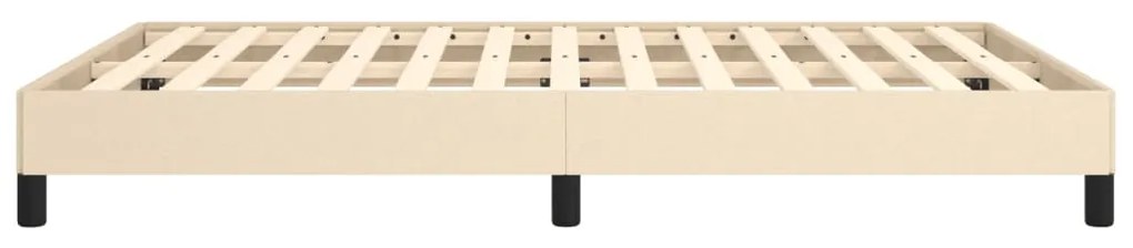 Estrutura de cama sem colchão 140x200 cm tecido cor creme