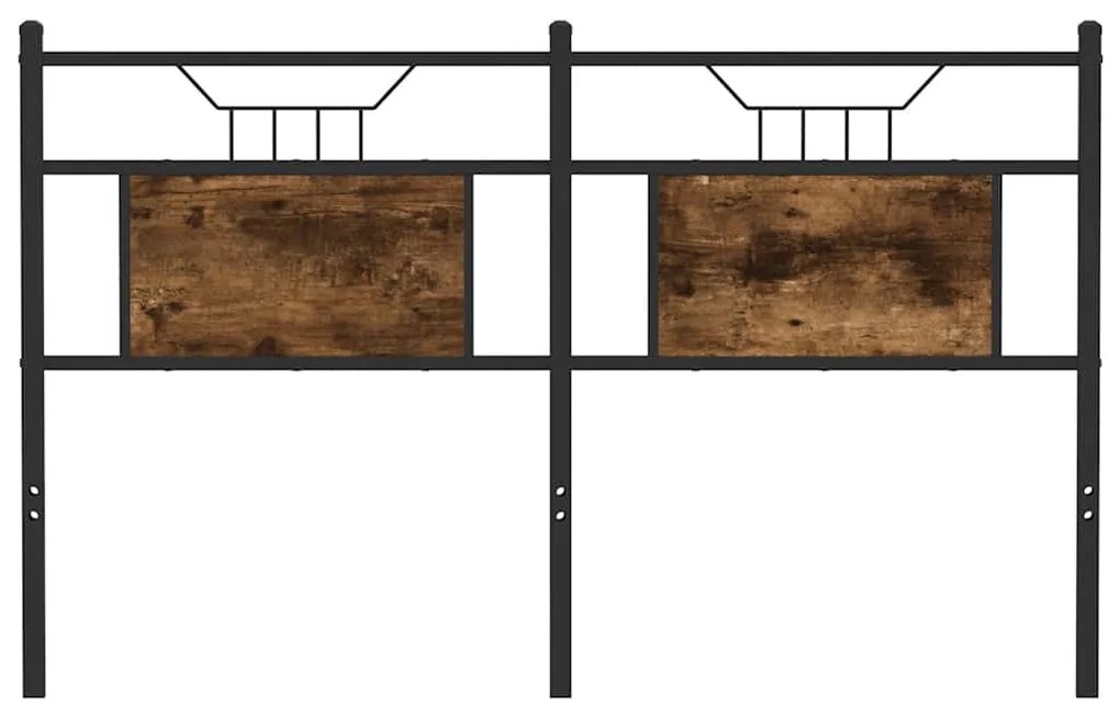 Cabeceira de cama 140 cm derivados madeira/aço carvalho fumado