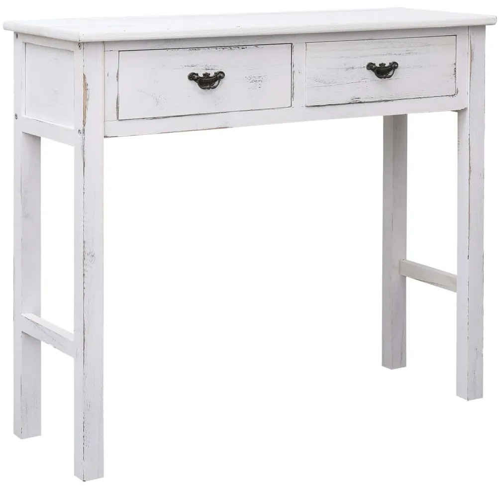 vidaXL Mesa consola 90x30x77 cm madeira branco antigo