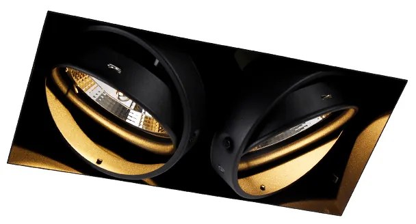 LED Foco embutido inteligente preto sem moldura 2 luzes incluindo 2 Wifi GU10 111mm - Oneon