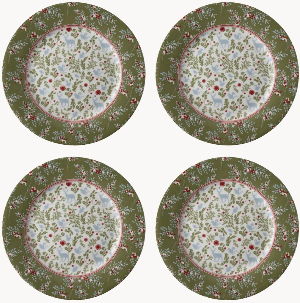 Pratos de sobremesa em porcelana Gift, conjunto de 4