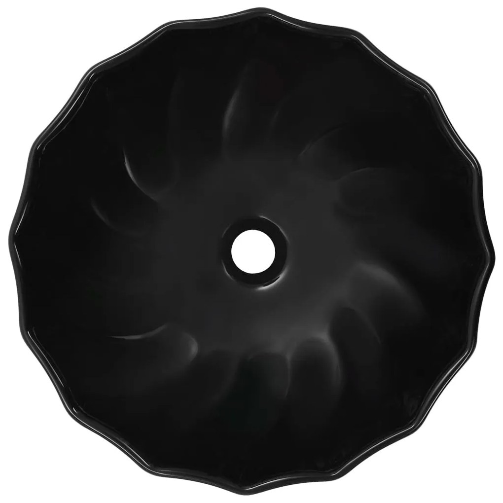 Lavatório 46x17 cm cerâmica preto