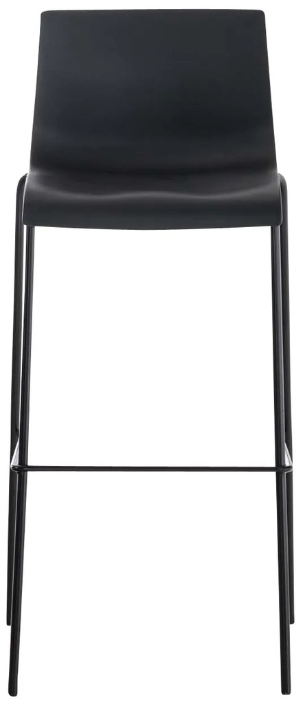 Conjunto de 2 bancos de bar Hoover em plástico e com estrutura preta 43 x 100 x 48 cm Preto