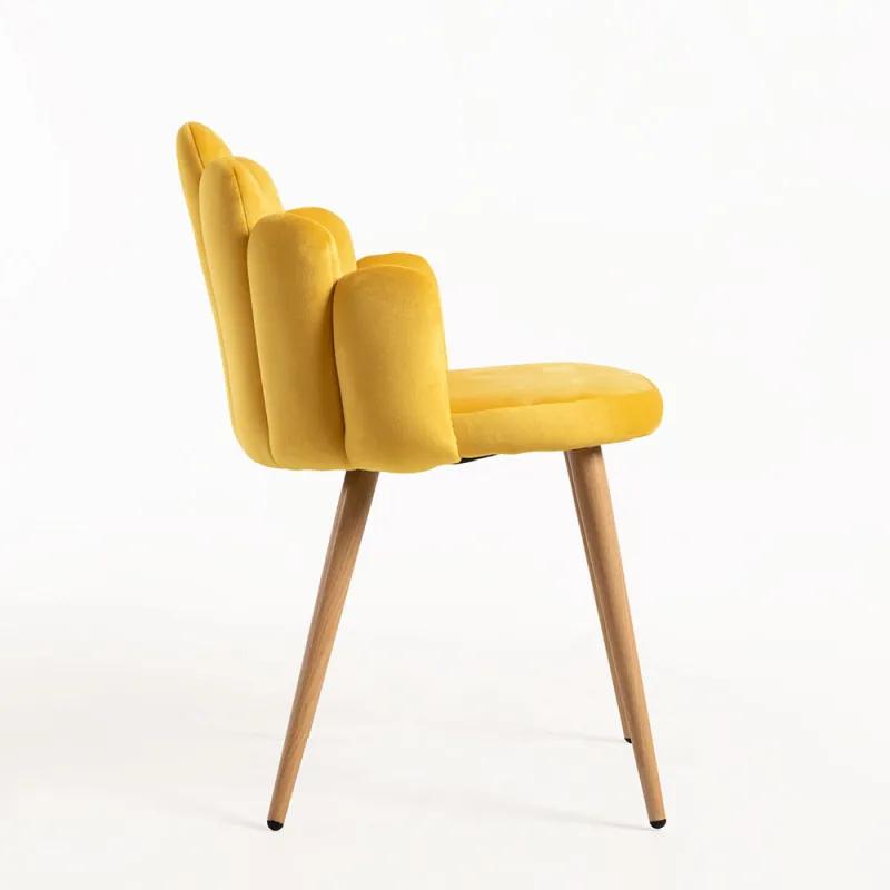 Pack 4 Cadeiras Hand Veludo - Amarelo