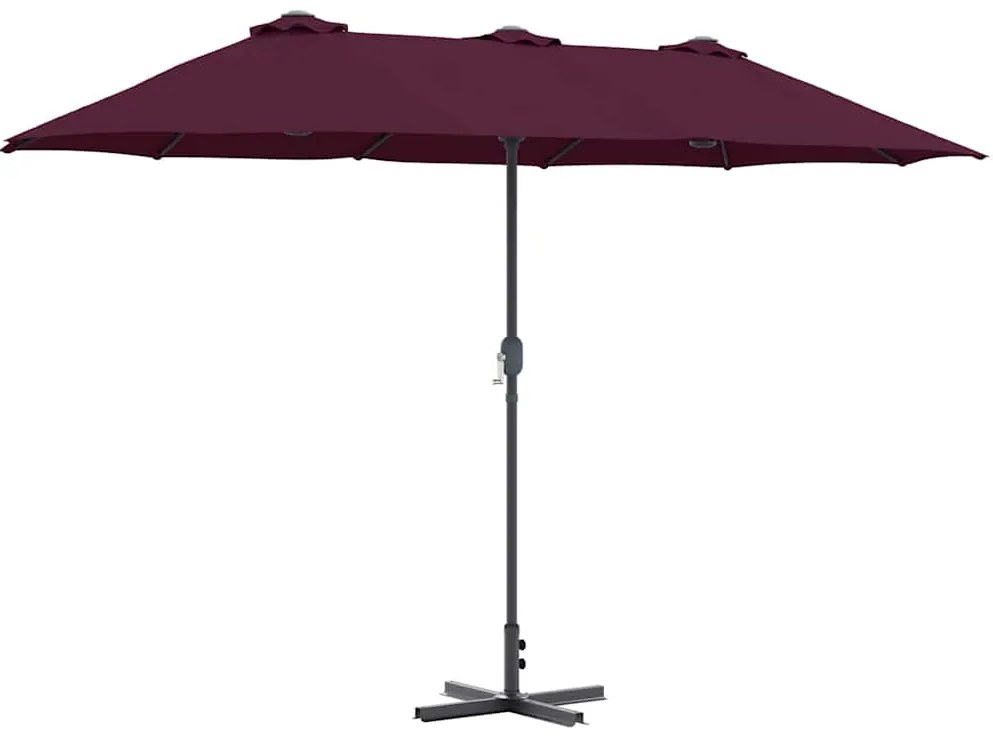Guarda-sol de Jardim Vermelho bordô 380 x 196 x 235 cm