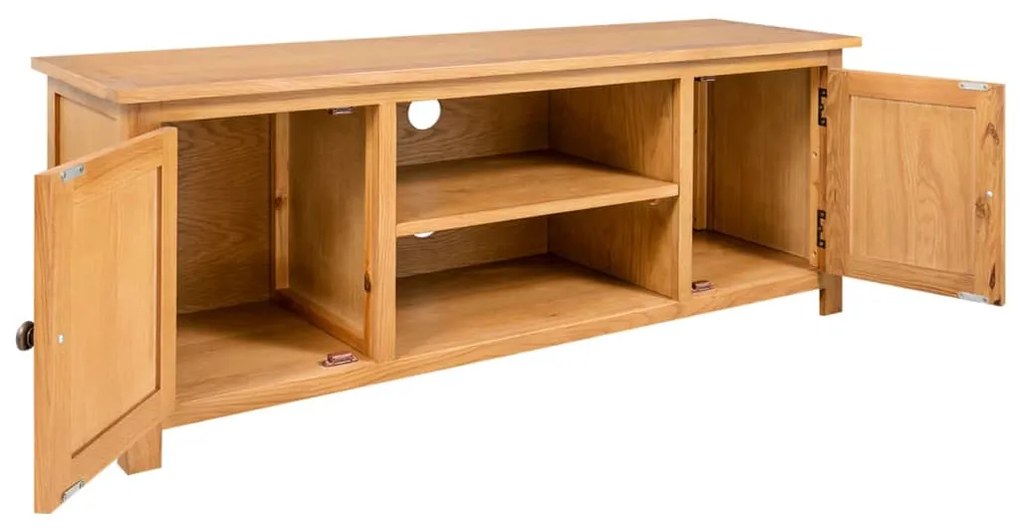 Móvel de TV 110x35x44 cm madeira de carvalho maciça