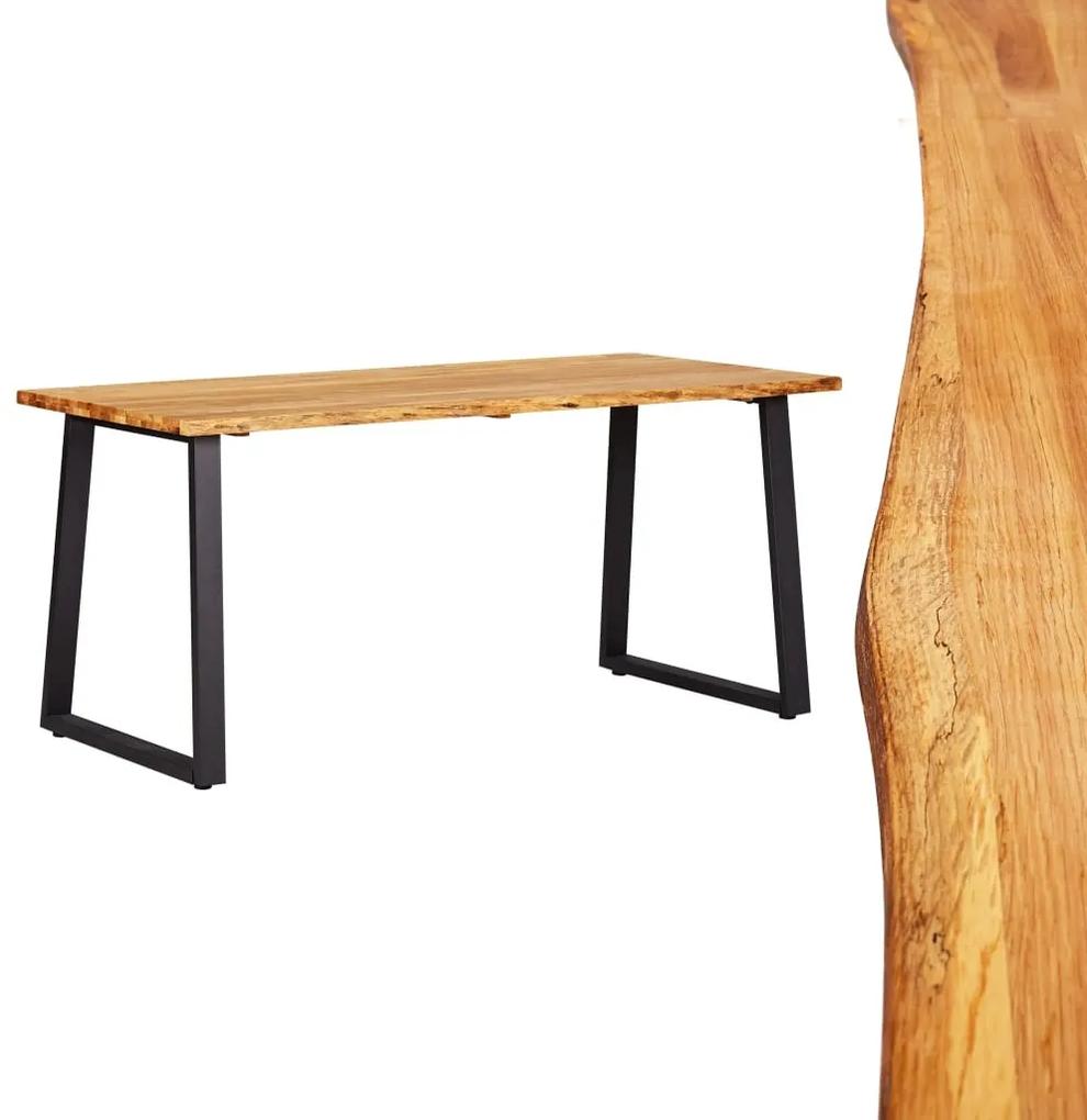 Mesa de jantar 160x80x75 cm madeira carvalho maciça natural