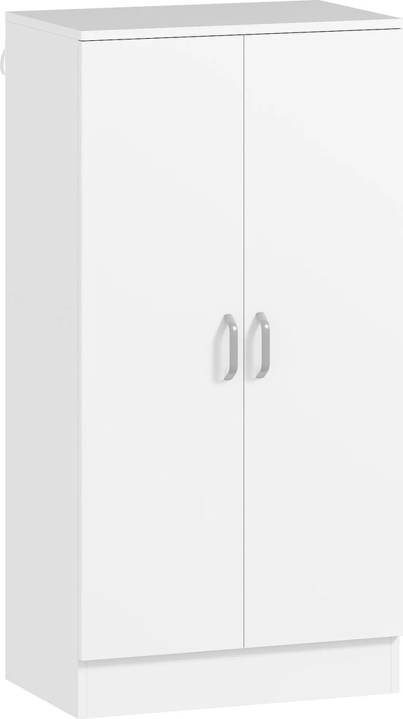 HOMCOM Sapateira de 2 Portas Sapateira para Entrada com 6 Prateleiras Ajustáveis para 14 Pares de Sapatos 55x35x108 cm Branco | Aosom Portugal