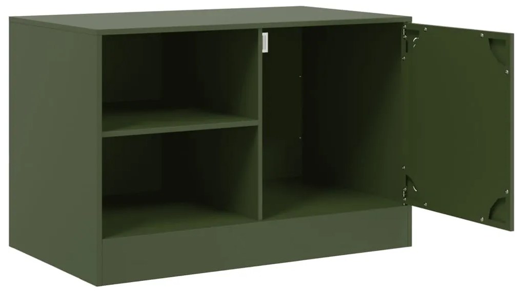 Móveis de TV 2 pcs 67x39x44 cm aço verde azeitona