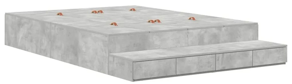 Estrutura de Cama Storage Cinza Concreto 135x190 cm